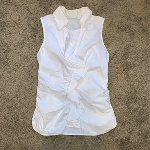 White ruffled tank.  Size Medium.
